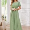 Chiffon Bridesmaid Dresses with Sleeves Modest Mother of The...