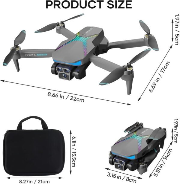 Drone with Camera for Adults, 1080P FPV Drones for kids and Beginners with Brushless Motors, Upgrade Altitude Hold, 90° Adjustable Lens, Gestures Selfie, 60 Mins Fly Time