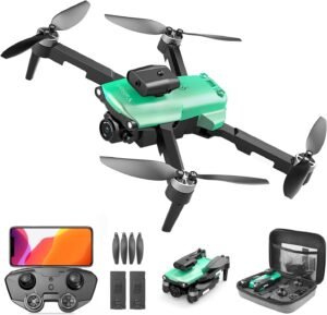 Drone with Camera 1080P for Adults,Mini Drone with Brushless Motor,2 Batteries,One Key Take Off/Land,360 Flips, Waypoint Fly, Altitude Hold,Foldable Drone for Beginners