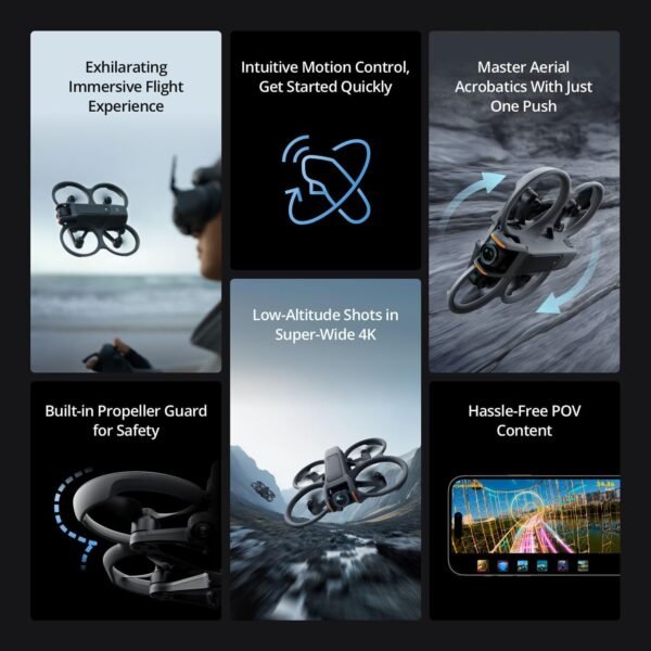 DJI Avata 2 FPV Drone with 3-Battery Fly More Combo CP.FP.00000151.02 4K Video + 128GB Memory, Landing Pad + More