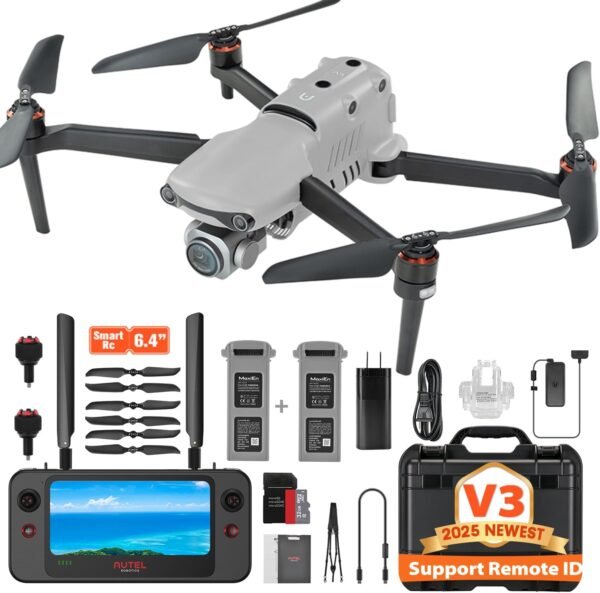 Autel Robotics EVO 2 PRO V3, Son-y 1" CMOS Sensor Autel Robotics EVO 2 PRO V3, Son-y 1" CMOS Sensor & 12-Bit Image 6K HDR Video EVO II Pro V3 Rugged Bundle, Moonlight Algorithm 2.0, 40 Minutes, 15KM Transmission, 360° Obstacle, SkyLink 2.0