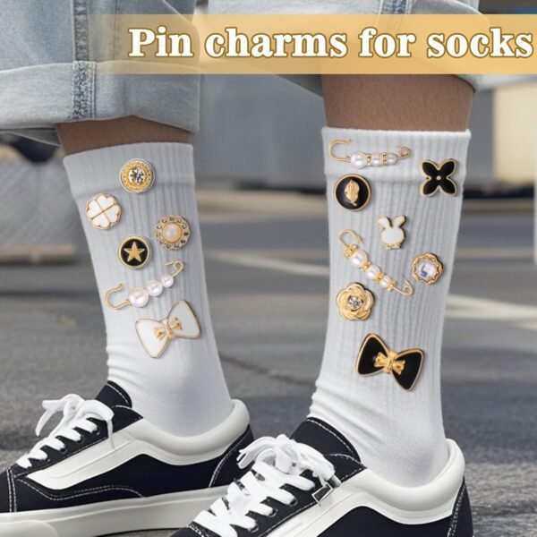 AIERSA Shoe Charms for Sneakers Socks, 106pcs Pearl Shoe Lac...