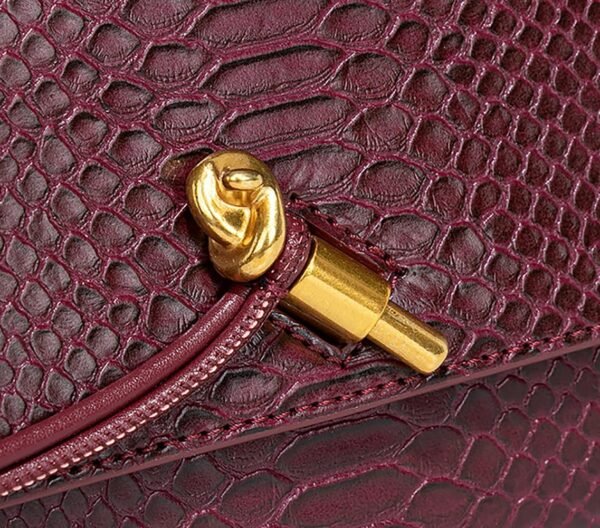 Womens Fashion Leather Clutch Bag Crocodile Print Evening Ha...