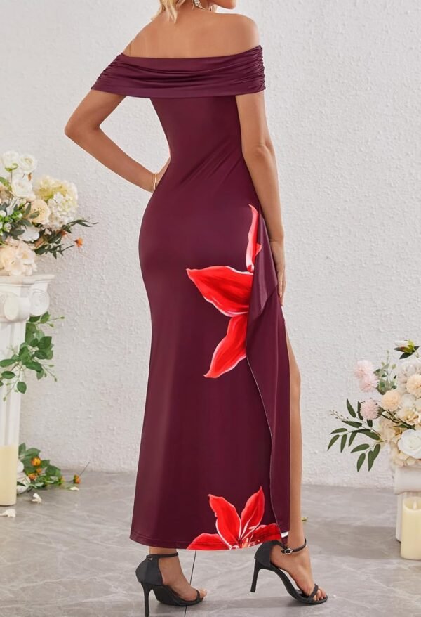 MEROKEETY Women's Floral Off Shoulder Maxi Dresses 2025 Sexy...