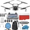 DJI Mini 3 Drone with DJI RC Screen remote Kit Camera Drone Bundle, with 128 GB SD, 3.0 USB Card Reader, Landing Pad, Backpack, Strobe lights and More