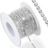 Dowarm 10 Yards 2MM Crystal Rhinestone Close Chain Trim for ...