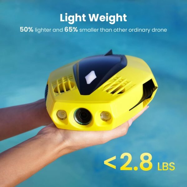 71BxTRKn2L._AC_SL1500_.jpg CHASING Dory Underwater Drone - Palm-Sized 1080p Full HD Underwater Drone with Camera for Real Time Viewing, APP Remote Control and Portable with Carrying Case, WiFi Buoy and 49 ft Tether