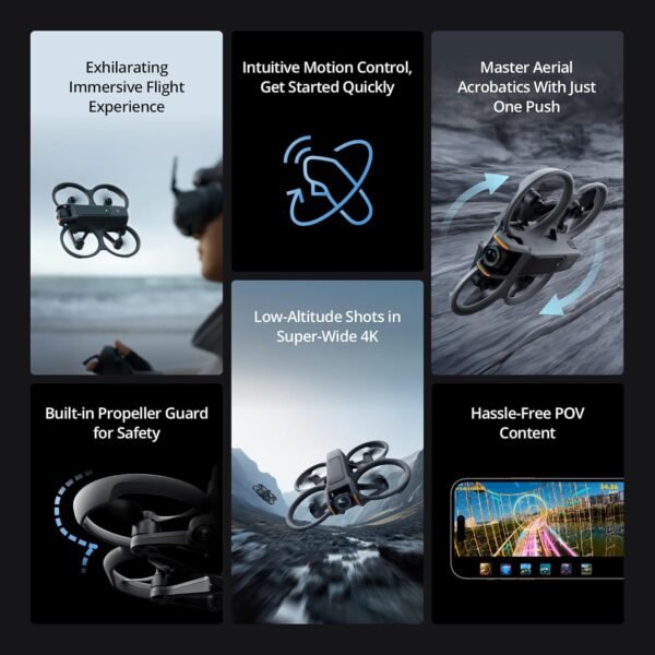 DJI Avata 2 Fly More Combo (Single Battery) with Avata 2 Custom Molded Hard Case, Double-Sided Drone Landing Pad with Carrying Case, and 128GB MicroSD Card Bundle (4 Items)