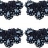 CRASPIRE 4PCS Crystal Shoe Charms Glude on Black Rhinestone ...