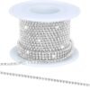 Crystal Rhinestone Close Chain Trim,10 Yards/Roll of 2mm Rhi...