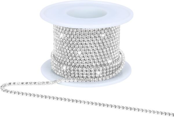 Crystal Rhinestone Close Chain Trim,10 Yards/Roll of 2mm Rhi...