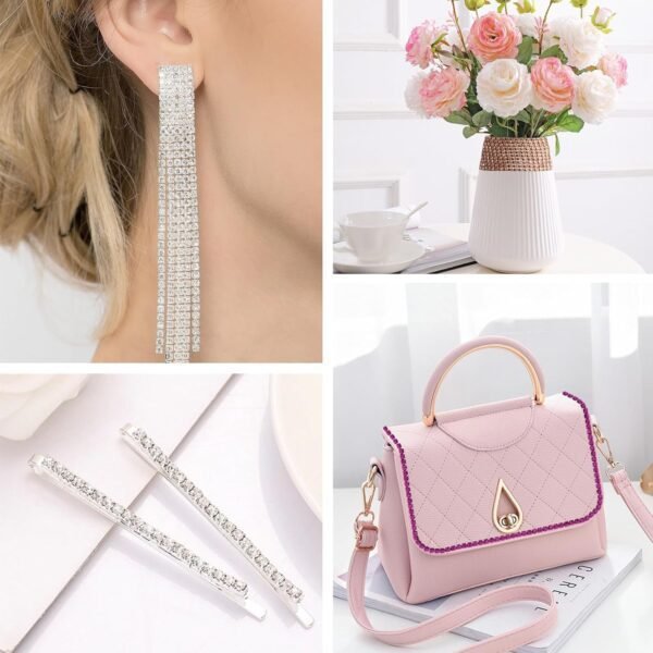 Crystal Rhinestone Close Chain Trim,10 Yards/Roll of 2mm Rhi...