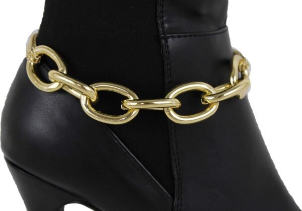 TrendyFashionJewelry Women Boot Bracelet Gold Metal Thick Ch...