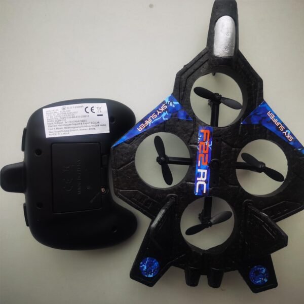 Foam Drone RC Airplane for Kids and Beginners, Remote Control Plane Fighter Jet with Light, Auto Hovering, 360° Flip and 2 Batteries (16 Mins)