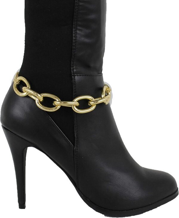 TrendyFashionJewelry Women Boot Bracelet Gold Metal Thick Ch...
