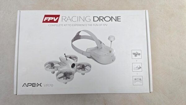 71KSn7R1JWL._AC_SL1500_.jpg APEX VR70 FPV Drone Kit, First-Person View with Goggles, Brushed Racing for Beginners Super-Wide 120° FPV, Low-Latency 5.8G Transmission, Drop-resistant, Suitable Novice Practice Drones