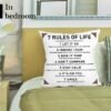 Rustic Inspirational Quotes Pillow Covers - 7 Rules of Life ...