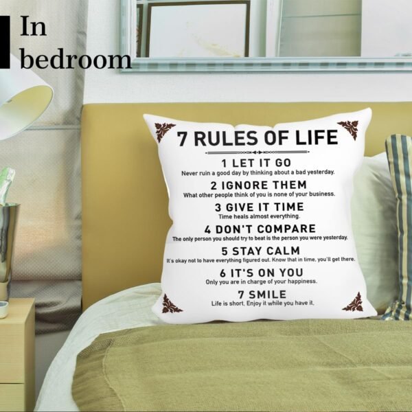 Rustic Inspirational Quotes Pillow Covers - 7 Rules of Life ...