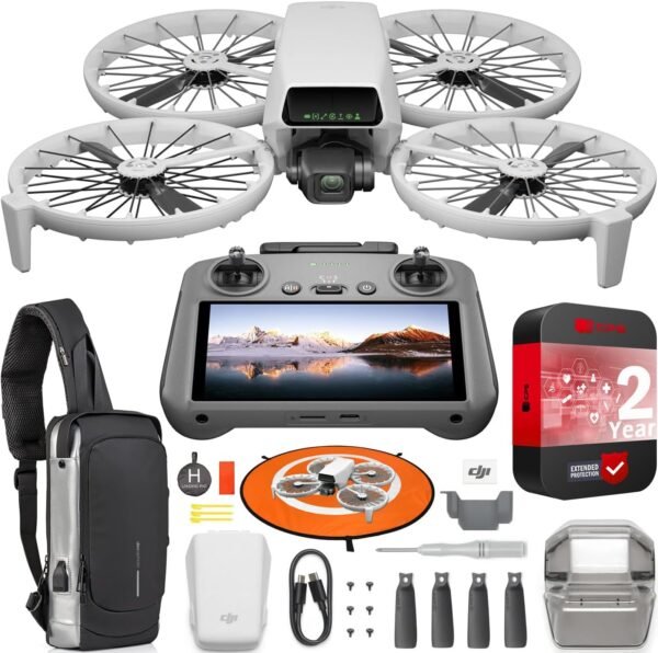 DJI Flip with RC 2 Screen Remote Controller, Follow Me Drone with 4K UHD Camera for Adults, Under 249g, 3-Axis Gimbal Stabilization, Palm Takeoff, 31-Min Flight Time Bundle with Deco Gear Accessories