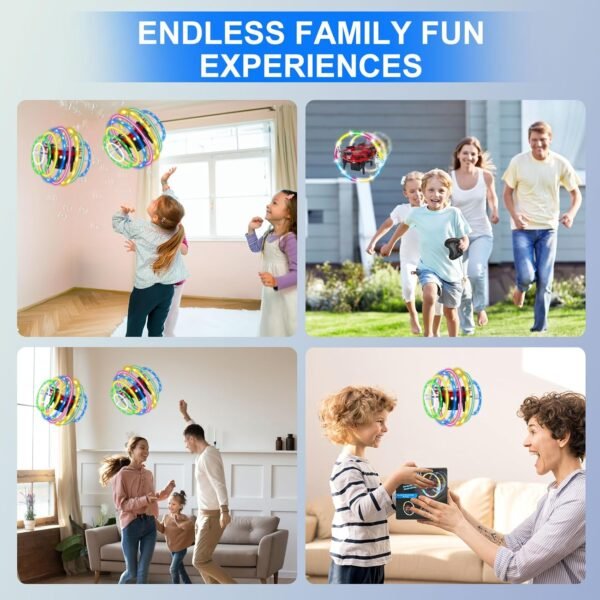 Mini Drones for Kids Beginners & Adults, RC Drone & Aurora Ball 2 in 1 Toy with One Key Take Off-Landing, 360° Spinning, Aurora Ball Mode, 2 Batteries, Quadcopter Fly Toy for Boy Girl Gifts
