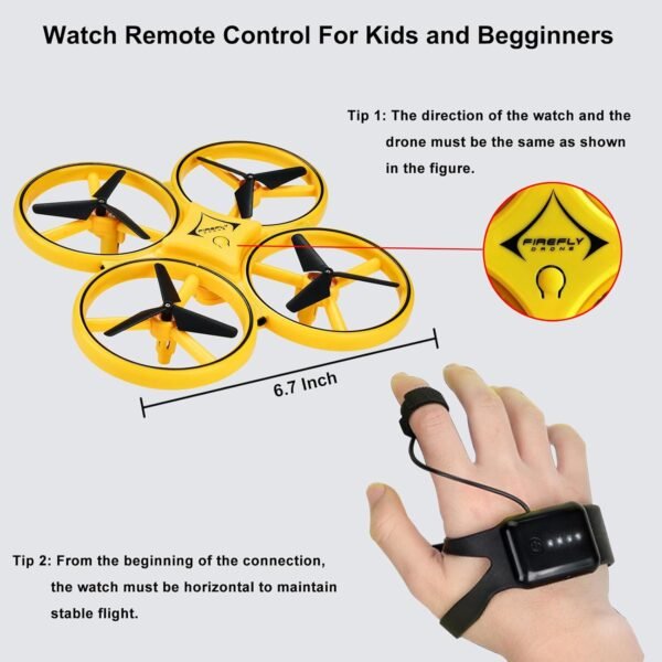 71OTnjzKqPL._AC_SL1500_.jpg 2024 Upgraded Hand Controlled Drone for Kids Small Rc Quadcopter Aircraft With Smart Watch, Cool LED Remote Control Drone 360° Flips, 3 Modes, 2 Larger Capacity Batteries
