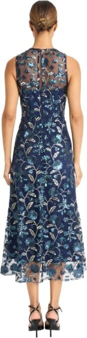 Maggy London Women's Sleeveless High Neck Illusion Hem Lace ...