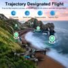 Brushless Motor Drones with 4k Camera, with 5G FPV Parameter display Handle,Quadcopter with Voice Gesture Control, Optical Flow Positioning, 360° Flip, Waypoint Fly,2 Batteries.