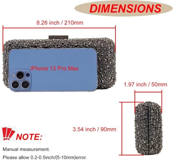 Long Rhinestone Box Evening Bag Women Formal Gathering Party...