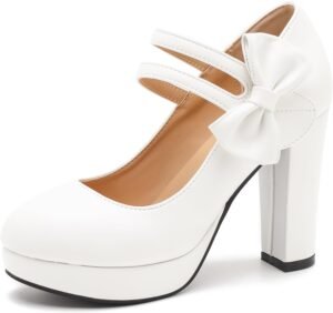 MAIERNISI JESSI Women's Bow Heel Pumps Platform High Heeled ... MAIERNISI JESSI Women's Bow Heel Pumps Platform High Heeled ...