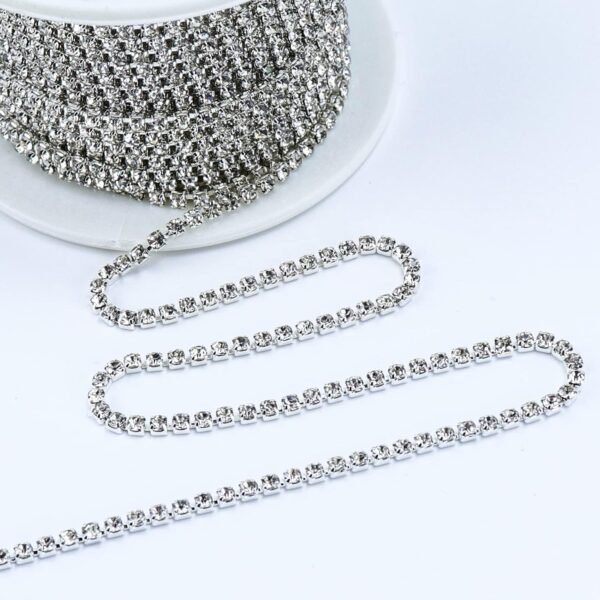 Dowarm 10 Yards 2MM Crystal Rhinestone Close Chain Trim for ...
