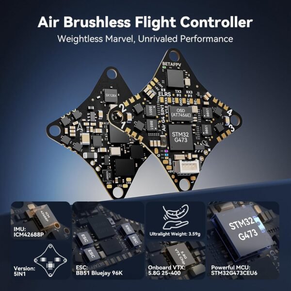 71UnLssitoL._AC_SL1500_.jpg BETAFPV Air65 Brushless Whoop Quadcopter, 1S Ultralight 65mm Micro Whoop Drone with C03 FPV Camera, 0702SE Ⅱ 27000KV Motors, G473 5IN1 Air Brushless FC ELRS Receiver for Indoor Outdoor FPV Racing