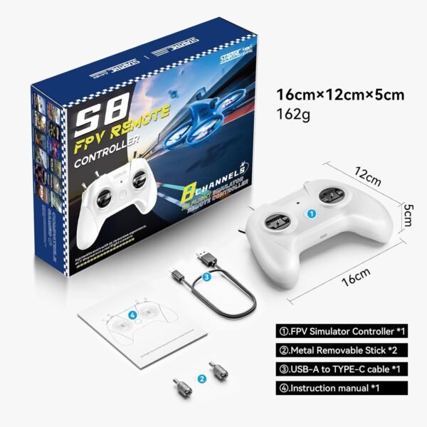 71XsIRzmq-L._SL1500_.jpg FPV Flight Simulator Controller for DJI Virtual Flight, 8-Channel Realistic Drone Training Controller for VelociDrone, Liftoff, DRL, and More, Plug-and-Play for Mobile Phone & PC Gift for Kids & New Pilots