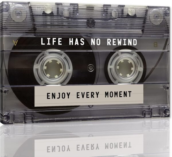 Inspirational Wall Art - Retro Cassette Tape Canvas Print Li...