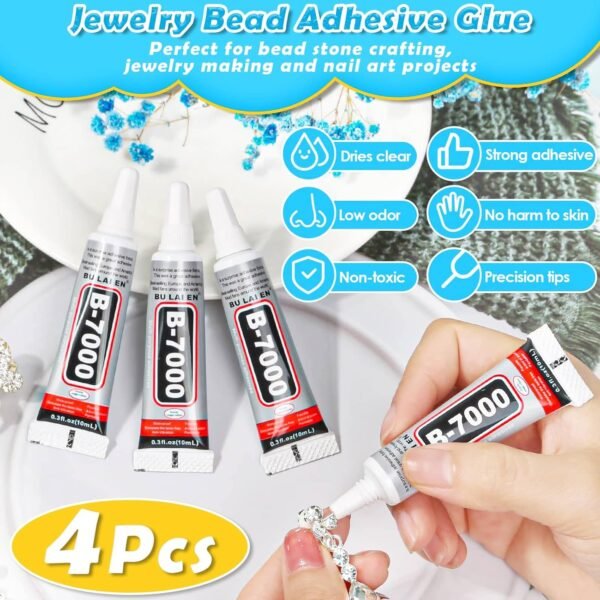 shynek B7000 Jewelry Glue with Rhinestones for Crafts, 6300P...