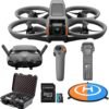 DJI Avata 2 Fly More Combo (Single Battery) with Avata 2 Custom Molded Hard Case, Double-Sided Drone Landing Pad with Carrying Case, and 128GB MicroSD Card Bundle (4 Items)