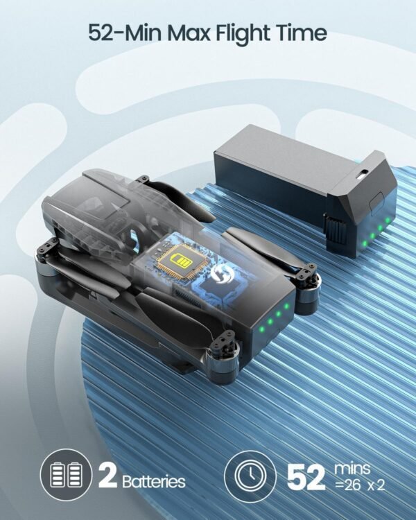 71ZLKDlV3mL._AC_SL1500_.jpg Holy Stone HS720G 2-Axis Gimbal Drones with 4K EIS Camera, 2 Batteries 52-Min Flight Time, Brushless Motors, GPS Auto Return, Video Transmission, Mini Foldable Drone for Beginners Adults