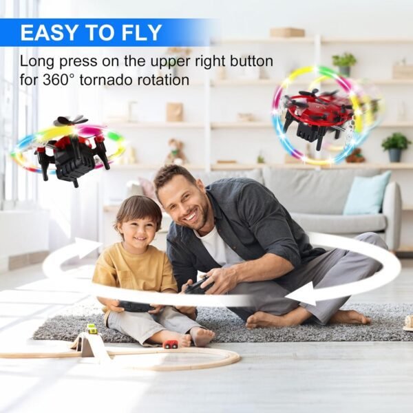 Mini Drones for Kids Beginners & Adults, RC Drone & Aurora Ball 2 in 1 Toy with One Key Take Off-Landing, 360° Spinning, Aurora Ball Mode, 2 Batteries, Quadcopter Fly Toy for Boy Girl Gifts