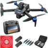 GPS Drone with 5.9 Inch Screen Controller, Landing Pad, 4k Dual Camera,Auto Return,Obstacle Avoidance, Optical Flow Mode,5G Drone,2 Battery 40 Mins Flight, Drones for Beginner (Black)