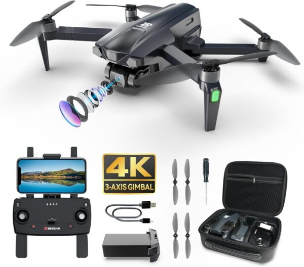 BEZGAR BD901 Drones with Camera for Adults 4K Long Range BEZGAR BD901 Drones with Camera for Adults 4K Long Range - Foldable Mini Drone with 4K Video, 3-Axis Gimbal, 3KM Transmission, 23 Mins Flight Time, Return To Home, Follow Me, Hobby RC Quadcopters