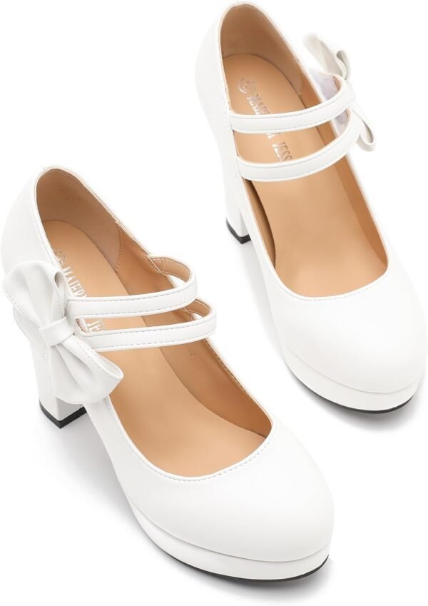 MAIERNISI JESSI Women's Bow Heel Pumps Platform High Heeled ...