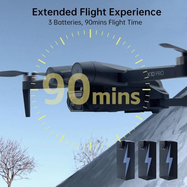 71awrIWabFL._AC_SL1500_.jpg CHUBORY X10 PRO GPS Drone with Camera for Adults 4K UHD, 90 Min Long Flight Time,3280 FT Long Control Range, Auto Return, Follow Me, Brushless Motor, 5G FPV RC Quadcopter for Beginners(