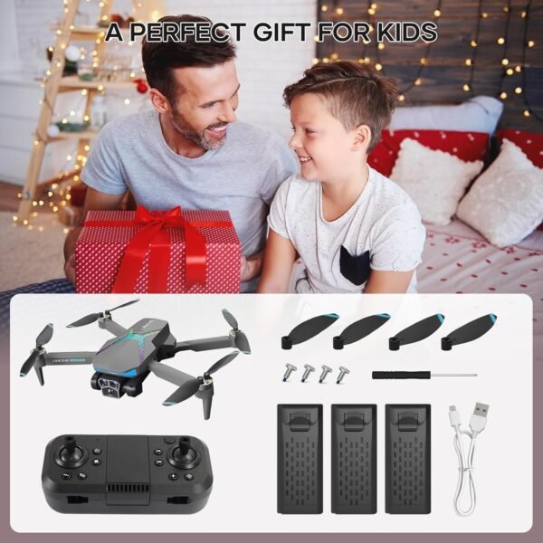 Drone with Camera for Adults, 1080P FPV Drones for kids and Beginners with Brushless Motors, Upgrade Altitude Hold, 90° Adjustable Lens, Gestures Selfie, 60 Mins Fly Time