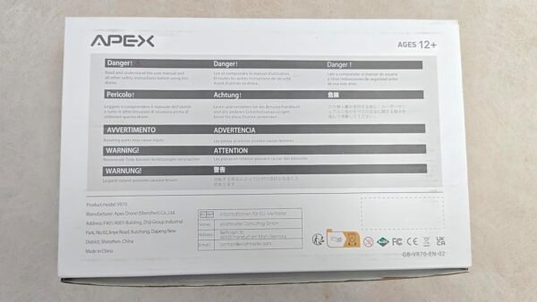 71fEpaRgGoL._AC_SL1500_.jpg APEX VR70 FPV Drone Kit, First-Person View with Goggles, Brushed Racing for Beginners Super-Wide 120° FPV, Low-Latency 5.8G Transmission, Drop-resistant, Suitable Novice Practice Drones