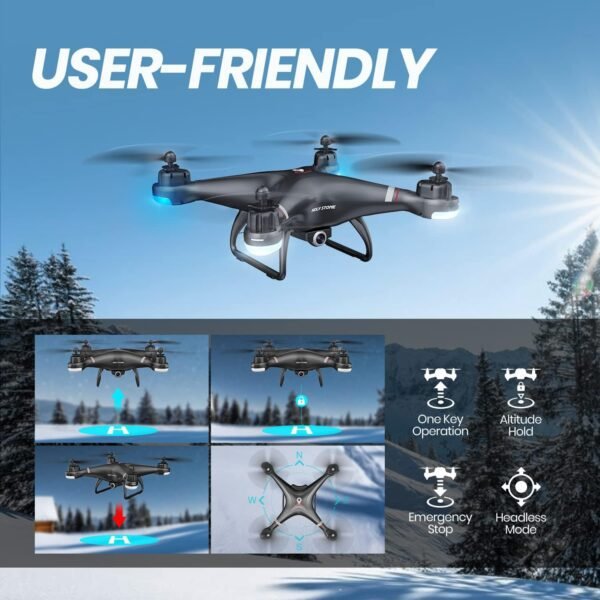 71iWHqJb70L._AC_SL1500_.jpg Holy Stone GPS Drone with 1080P HD Camera FPV Live Video for Adults and Kids, Quadcopter HS110G Upgraded Version, 2 Batteries, Altitude Hold, Follow Me and Auto Return, Easy to Use for Beginner