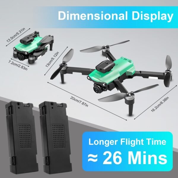 Drone with Camera 1080P for Adults,Mini Drone with Brushless Motor,2 Batteries,One Key Take Off/Land,360 Flips, Waypoint Fly, Altitude Hold,Foldable Drone for Beginners