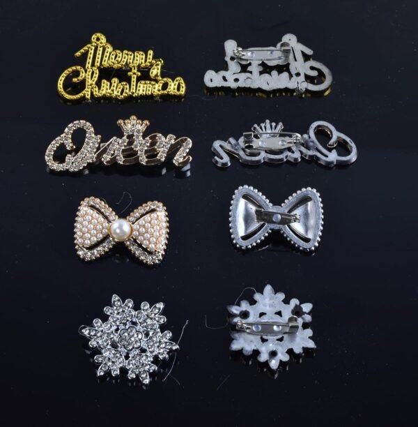 Christmas Charms for Socks - 24pcs Rhinestone Brooches & Pin...