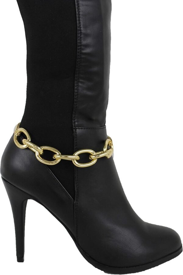 TrendyFashionJewelry Women Boot Bracelet Gold Metal Thick Ch...