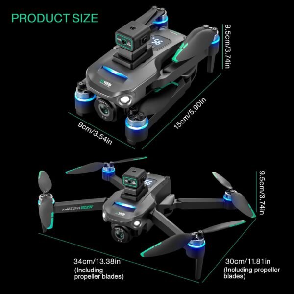 GPS Drone with 5.9 Inch Screen Controller, Landing Pad, 4k Dual Camera,Auto Return,Obstacle Avoidance, Optical Flow Mode,5G Drone,2 Battery 40 Mins Flight, Drones for Beginner (Black)