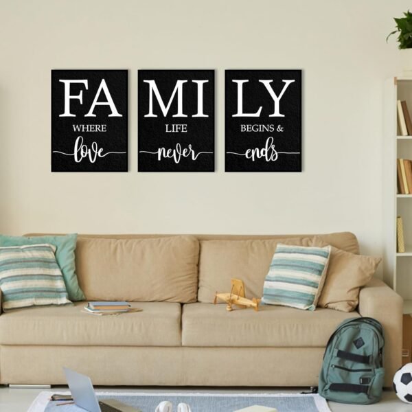 Family Where Life Begins And Love Never Ends Wall Art: 3 Pie...