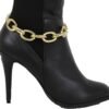 TrendyFashionJewelry Women Boot Bracelet Gold Metal Thick Ch...